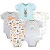 imageHudson Baby Unisex Baby Cotton Bodysuits 5packForest Neutral