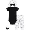 imageHudson Baby Unisex Thermal Preemie Layette Set 4pc Short Sleeve OutfitBlack White Dots