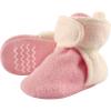imageHudson Baby UnisexBaby Cozy Fleece Booties Slipper Sock Light Pink Cream 1218 Months