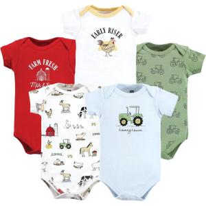imageHudson Baby Baby Boys Cotton Bodysuits 5packBoy Farm