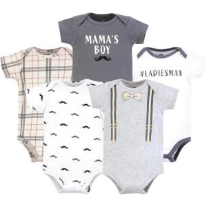 imageHudson Baby Baby Boys Cotton Bodysuits 5packPlaid Bow Tie