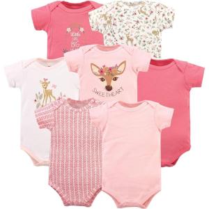 imageHudson Baby Baby Girls Cotton Bodysuits 7packFloral Deer