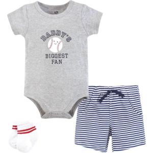 imageHudson Baby Unisex Baby Bodysuit Short and Sock 3Piece SetBaseball Biggest Fan
