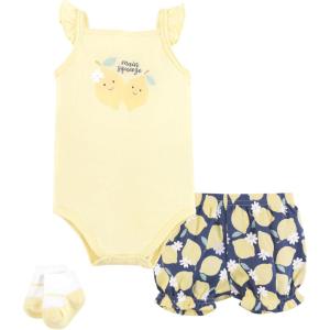 imageHudson Baby Unisex Baby Bodysuit Short and Sock 3Piece SetMain Squeeze Lemon