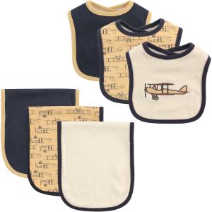 imageHudson Baby Unisex Baby Cotton Bib and Burp Cloth SetAirplane