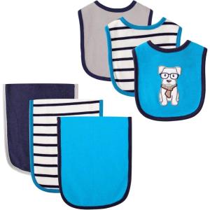 imageHudson Baby Unisex Baby Cotton Bib and Burp Cloth SetDog
