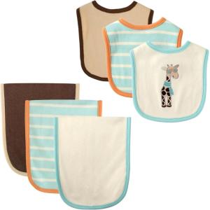 imageHudson Baby Unisex Baby Cotton Bib and Burp Cloth SetGiraffe