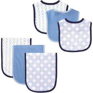 imageHudson Baby Unisex Baby Cotton Bib and Burp Cloth SetLink