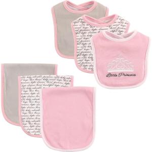 imageHudson Baby Unisex Baby Cotton Bib and Burp Cloth SetPrincess