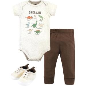 imageHudson Baby Unisex Baby Cotton Bodysuit Pant and Shoe Set Dinosaur Adventures 912 Months