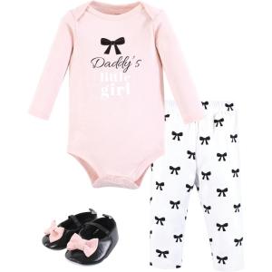 imageHudson Baby Unisex Baby Cotton Bodysuit Pant and Shoe SetBlack Bow