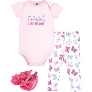 imageHudson Baby Unisex Baby Cotton Bodysuit Pant and Shoe SetFabulous Butterfly
