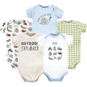 imageHudson Baby Unisex Baby Cotton Bodysuits 5packBugs
