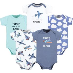 imageHudson Baby Unisex Baby Cotton Bodysuits 5packFly High