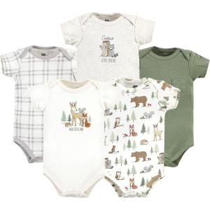 imageHudson Baby Unisex Baby Cotton Bodysuits 5packForest Animals