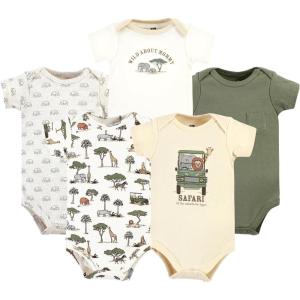 imageHudson Baby Unisex Baby Cotton Bodysuits 5packGoing on Safari