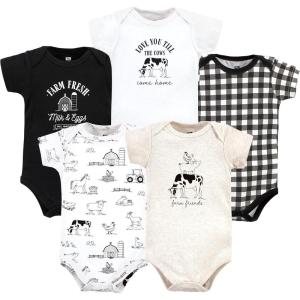 imageHudson Baby Unisex Baby Cotton Bodysuits 5packNeutral Farm