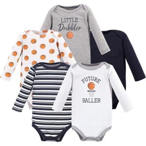 imageHudson Baby Unisex Baby Cotton BodysuitsBasketball