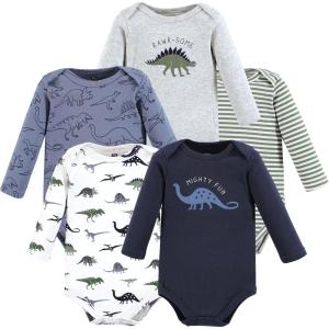 imageHudson Baby Unisex Baby Cotton BodysuitsBlue Green Dino