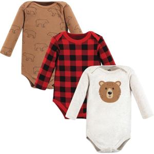 imageHudson Baby Unisex Baby Cotton BodysuitsBrown Bear