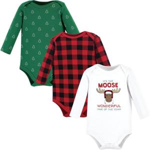 imageHudson Baby Unisex Baby Cotton BodysuitsBuffalo Christmoose