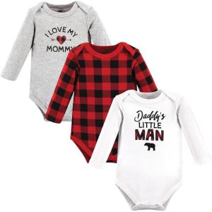 imageHudson Baby Unisex Baby Cotton BodysuitsBuffalo Plaid Family