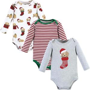 imageHudson Baby Unisex Baby Cotton BodysuitsChristmas Dog