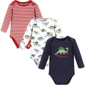 imageHudson Baby Unisex Baby Cotton BodysuitsChristmasaurus