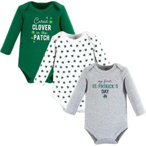 imageHudson Baby Unisex Baby Cotton BodysuitsCutest Clover