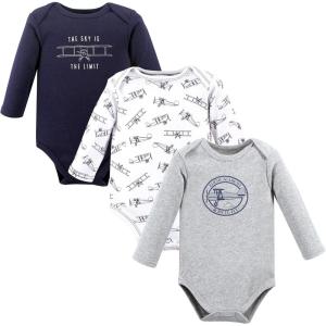 imageHudson Baby Unisex Baby Cotton BodysuitsGray Aviation