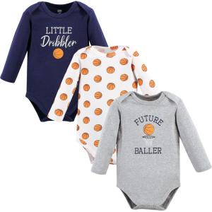 imageHudson Baby Unisex Baby Cotton BodysuitsGray Basketball