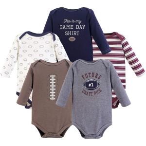imageHudson Baby Unisex Baby Cotton BodysuitsGray Football