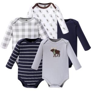 imageHudson Baby Unisex Baby Cotton BodysuitsGray Moose