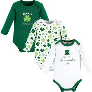 imageHudson Baby Unisex Baby Cotton BodysuitsLucky Charm