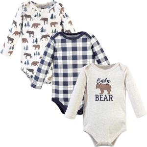 imageHudson Baby Unisex Baby Cotton BodysuitsMoose Bear