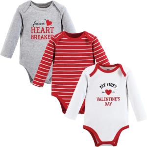 imageHudson Baby Unisex Baby Cotton BodysuitsValentine Heartbreaker