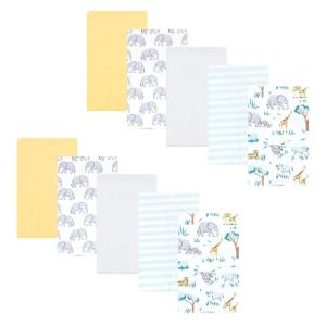 imageHudson Baby Unisex Baby Cotton Flannel Burp Cloths 10Pack Dino Friends One SizeSafari Friends