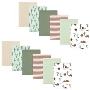 imageHudson Baby Unisex Baby Cotton Flannel Burp Cloths 12Pack Bundle Safari Friends One SizeWilderness