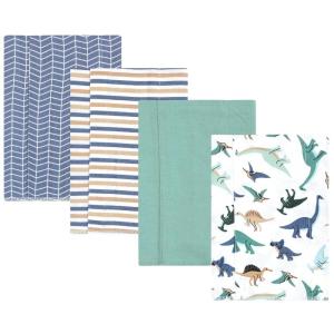 imageHudson Baby Unisex Baby Cotton Flannel Burp Cloths 4Pack City Life One SizeDino Friends