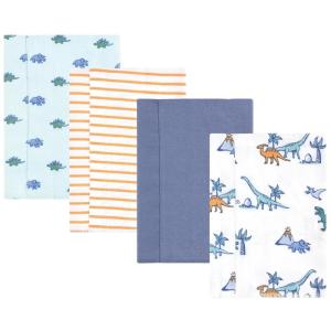 imageHudson Baby Unisex Baby Cotton Flannel Burp Cloths 4Pack City Life One SizePastel Dino