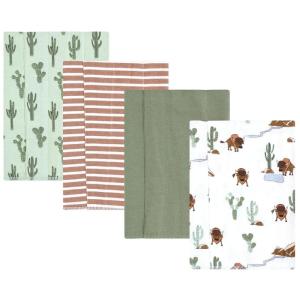 imageHudson Baby Unisex Baby Cotton Flannel Burp Cloths 4Pack City Life One SizeWilderness