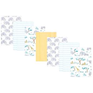 imageHudson Baby Unisex Baby Cotton Flannel Burp Cloths 7Pack Cowgirl One SizeSafari Friends