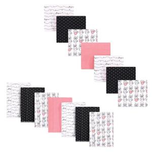 imageHudson Baby Unisex Baby Cotton Flannel Burp Cloths and Receiving Blankets 14Piece Narwhal One SizeBonjour