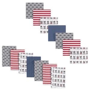 imageHudson Baby Unisex Baby Cotton Flannel Burp Cloths and Receiving Blankets 14Piece Narwhal One SizeFrench Dog