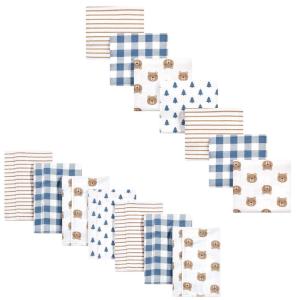imageHudson Baby Unisex Baby Cotton Flannel Burp Cloths and Receiving Blankets 14Piece Narwhal One SizeLittle Bear