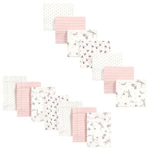 imageHudson Baby Unisex Baby Cotton Flannel Burp Cloths and Receiving Blankets 14Piece Narwhal One SizeParis
