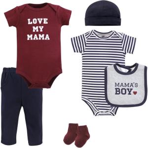 imageHudson Baby Unisex Baby Cotton Layette SetBurgundy Mamas Boy