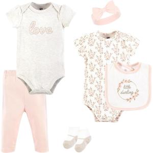 imageHudson Baby Unisex Baby Cotton Layette SetPink Taupe Darling