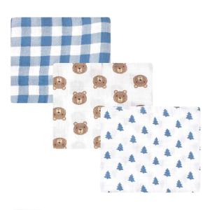 imageHudson Baby Unisex Baby Cotton Muslin Swaddle Blankets Woodland 3PackLittle Bear