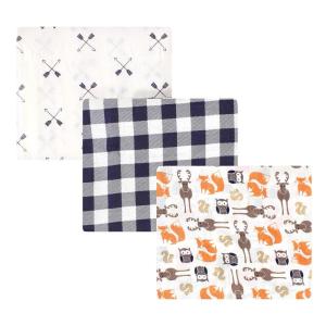 imageHudson Baby Unisex Baby Cotton Muslin Swaddle Blankets Woodland 3PackOrange Forest